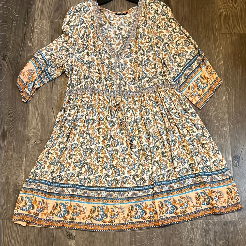 Shein 2XL Curvy Floral Bohemian Dress